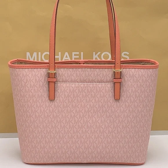 MICHAEL KORS JET SET TRAVEL MEDIUM CARRYALL TOTE SHERBERT MULTI COLOR - Picture 7 of 16